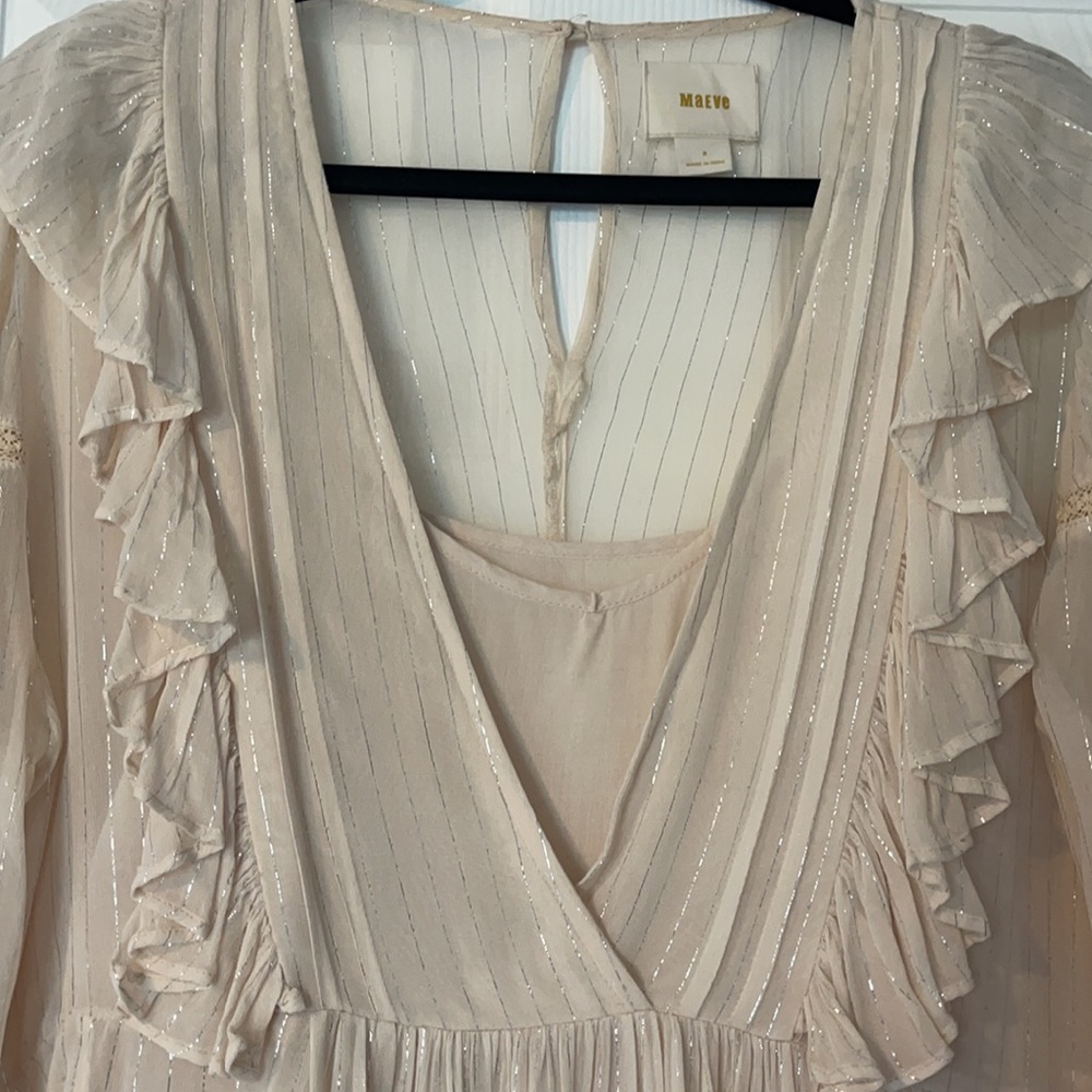 Anthropologie Maeve Wynne Ruffle Tunic Size 8 - Picture 8 of 11